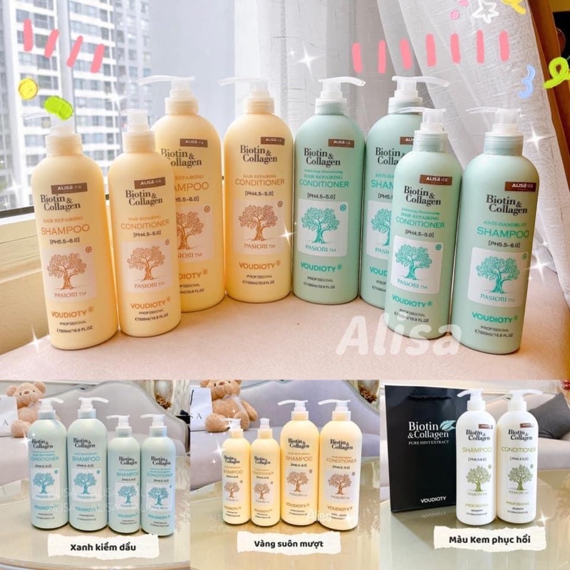 Bộ dầu gội Biotin collagen 500-1000ml - ALISA