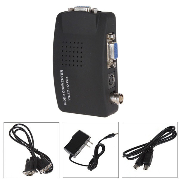 TV BNC S-video to VGA Converter Adapter Digital Box Support 1080P | BigBuy360 - bigbuy360.vn