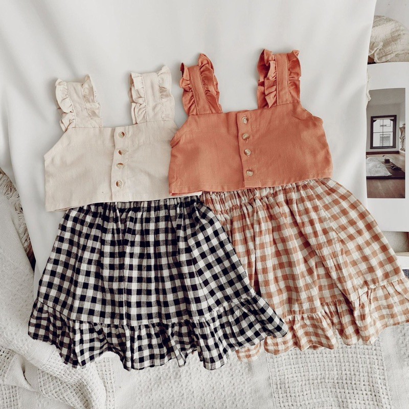 BÁN SỈ SÉT ÁO CROPTOP MIX CV KẺ CAM VÀ TRẮNG CHO BG