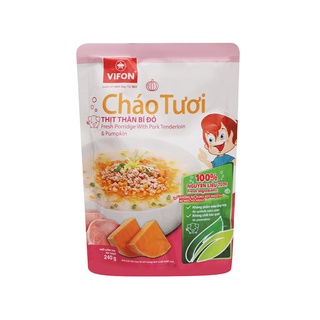 Combo 4 gói cháo tươi thịt thăn, bí đỏ Vifon 240g