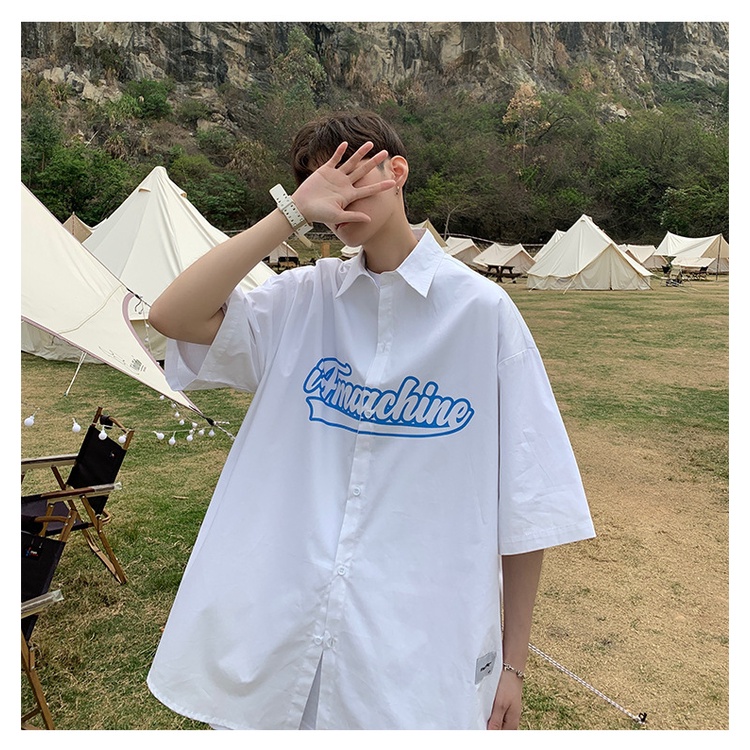 Áo Sơ Mi Trắng Unisex Cotton Thoáng Mát,Sơ Mi Nam Nữ In Hình Phong Cách Hàn Quốc | BigBuy360 - bigbuy360.vn