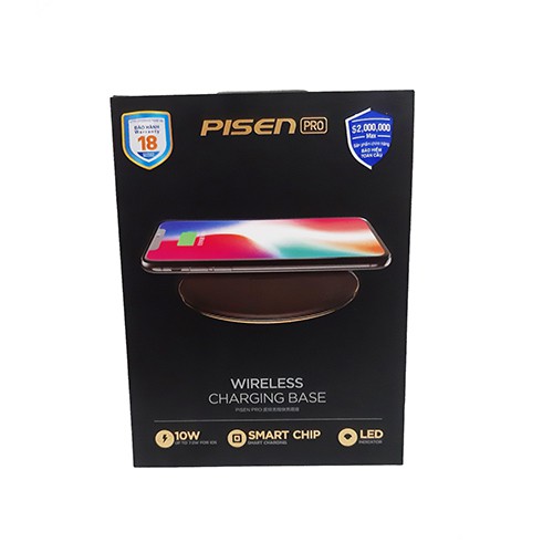[Mã ELMALL300 giảm 7% đơn 500K] Sạc nhanh không dây PISEN Pro Wireless Charging Base - Quick Charge - Hàng chính hãng