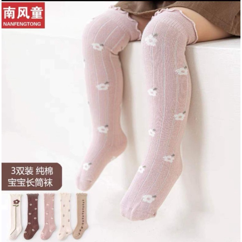 Tất cổ cao/vớ đùi  cổ bèo hoa nhí Hàn Quốc cho bé 0-3 tuổi.Chíp Chíp Shop