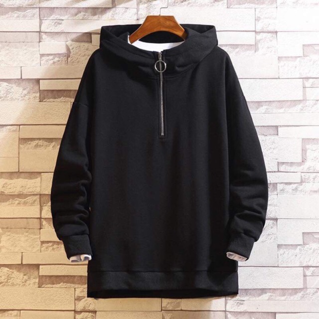 [Áo nỉ nam 2019] Áo nỉ có khóa cổ unisex