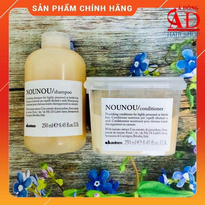 [Chính hãng] [Siêu rẻ] BỘ DẦU GỘI XẢ DAVINES NOUNOU CHO TÓC KHÔ HƯ TỔN DO UỐN NHUỘM CỦA Ý 250ML