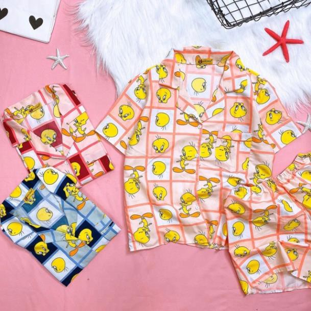 Đồ Bộ Pijama Kate Thái Bigsize Cao Cấp Hình Dễ Thương Tay Ngắn Quần Đùi Dưới 85KG