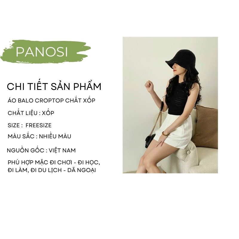 Áo ba lỗ nữ dáng croptop chất xốp mềm co giãn PANOSI - A652