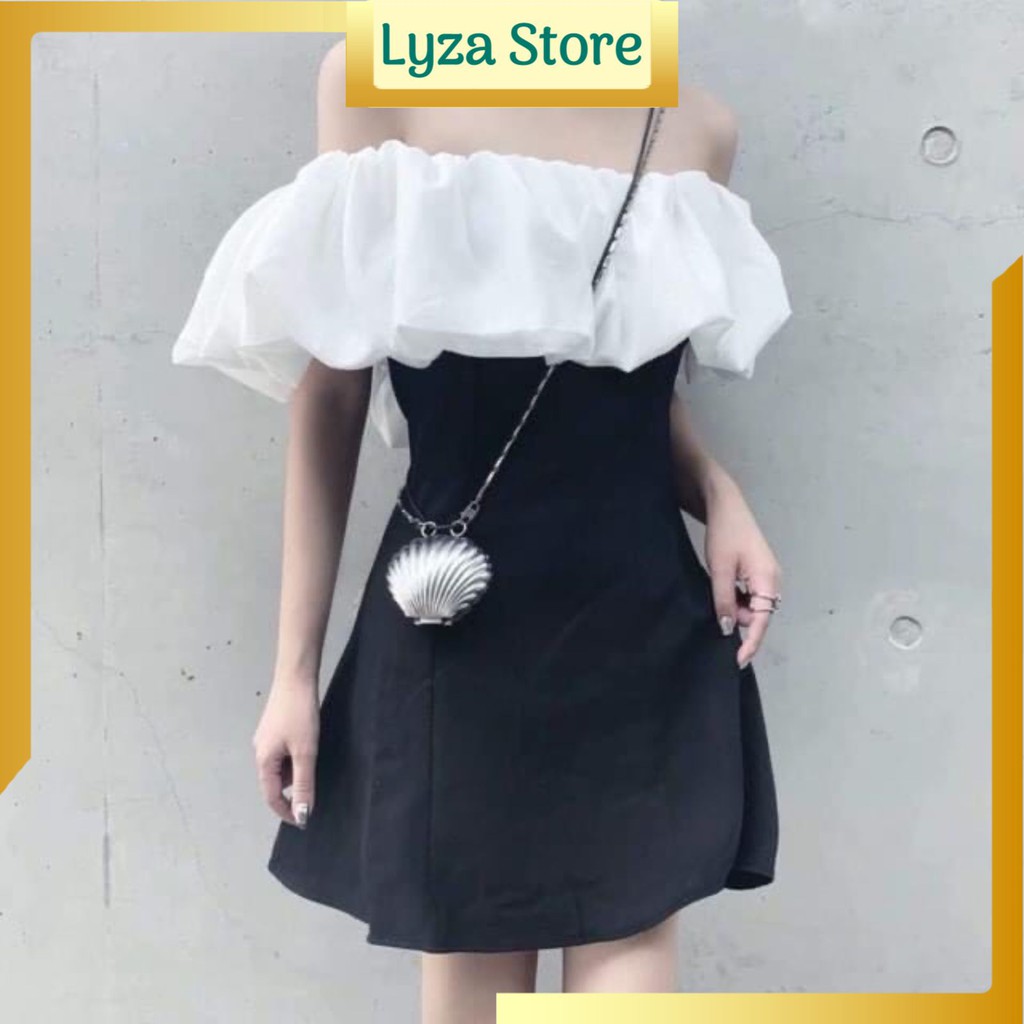 [Mã FAMAYWA2 giảm 10K đơn 50K] Váy trễ vai trắng tay bồng siêu xinh phong cách hàn quốc