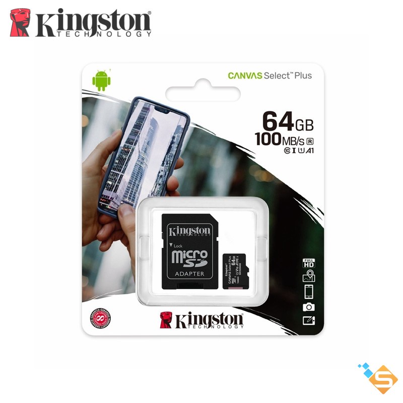 Thẻ Nhớ microSD Kingston 128GB 64Gb 32GB Canvas Select Plus Android A1 Read 100MB/s SDCS2 - Bảo Hành Chính Hãng 5 Năm