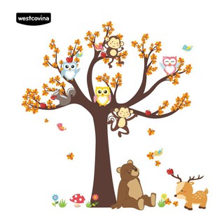 Miếng dán tường hình con sóc và cây