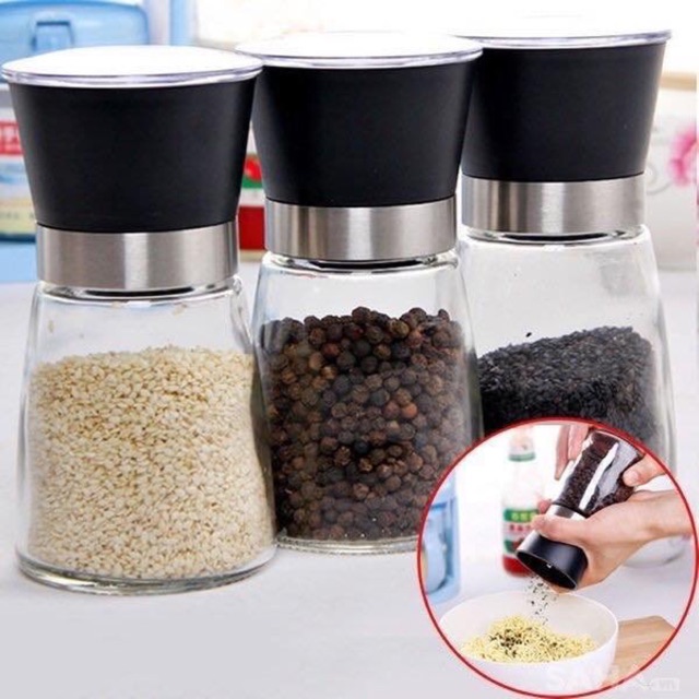 DỤNG CỤ XAY HẠT TIÊU CẦM TAY ( thuỷ tinh) - giao màu ngẫu nhiên