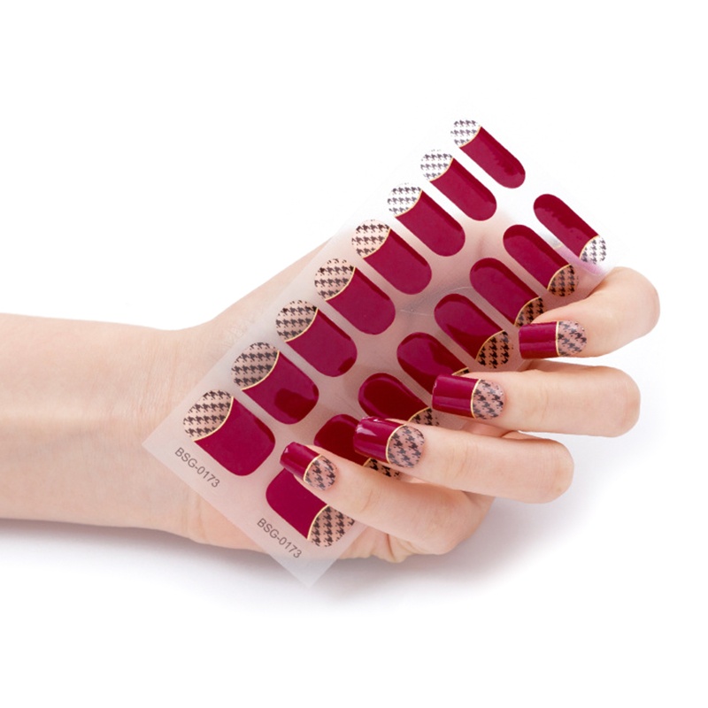 Sticker Dán Móng Tay Dạng Gel Chống Nước Bán Nguyệt Thời Trang Cổ Điển