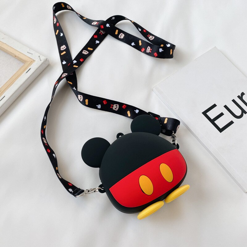 DISNEY Balo đi học bằng silicon chống thấm nước in hình chuột Mickey Minnie dễ thương cho bé gái