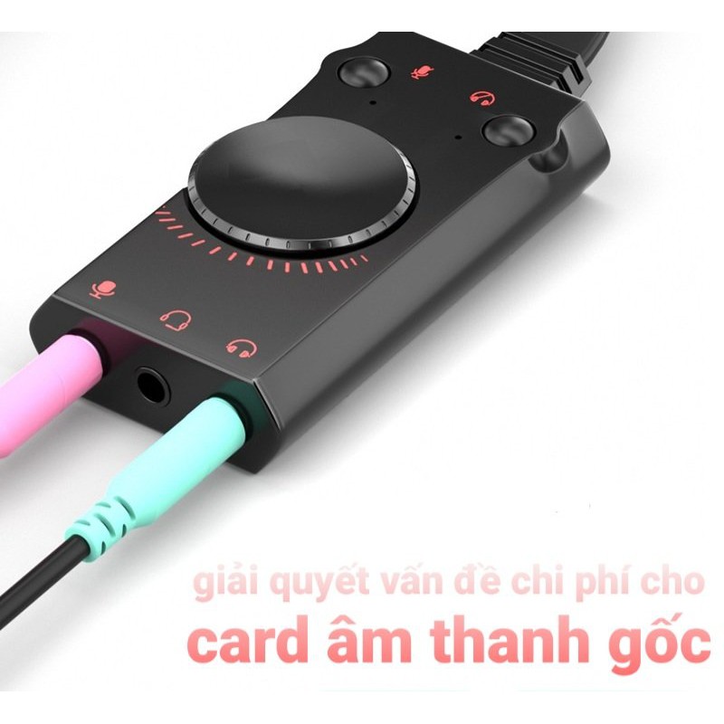 Bộ Chuyển Đổi Âm Thanh KOTION EACH từ USB sang 3 Cổng 3.5mm _ Tối ưu trình âm thanh và micro