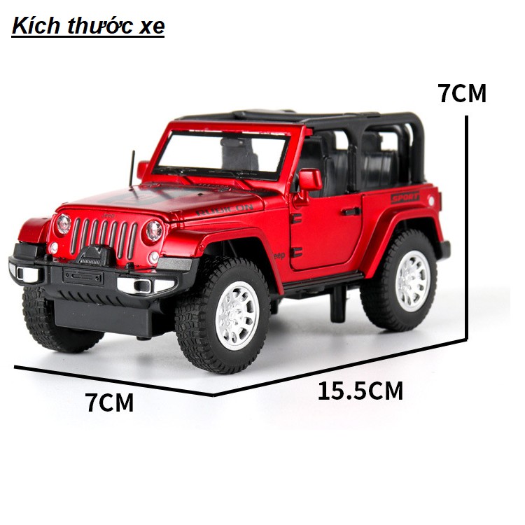 Xe mô hình ô tô Jeep bằng kim loại tỉ lệ 1:32 có âm thanh , đèn và mở các cửa