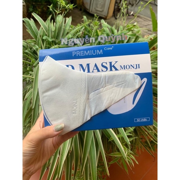 Khẩu trang 3D Người Lớn MONJI MASK Quai Co Dãn 4 Chiều Hộp 50 chiếc | BigBuy360 - bigbuy360.vn