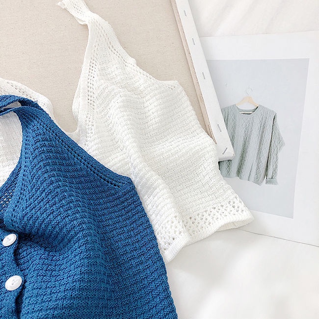 Áo Dệt Kim Sát Nách Cổ Chữ V Thời Trang Cá Tính