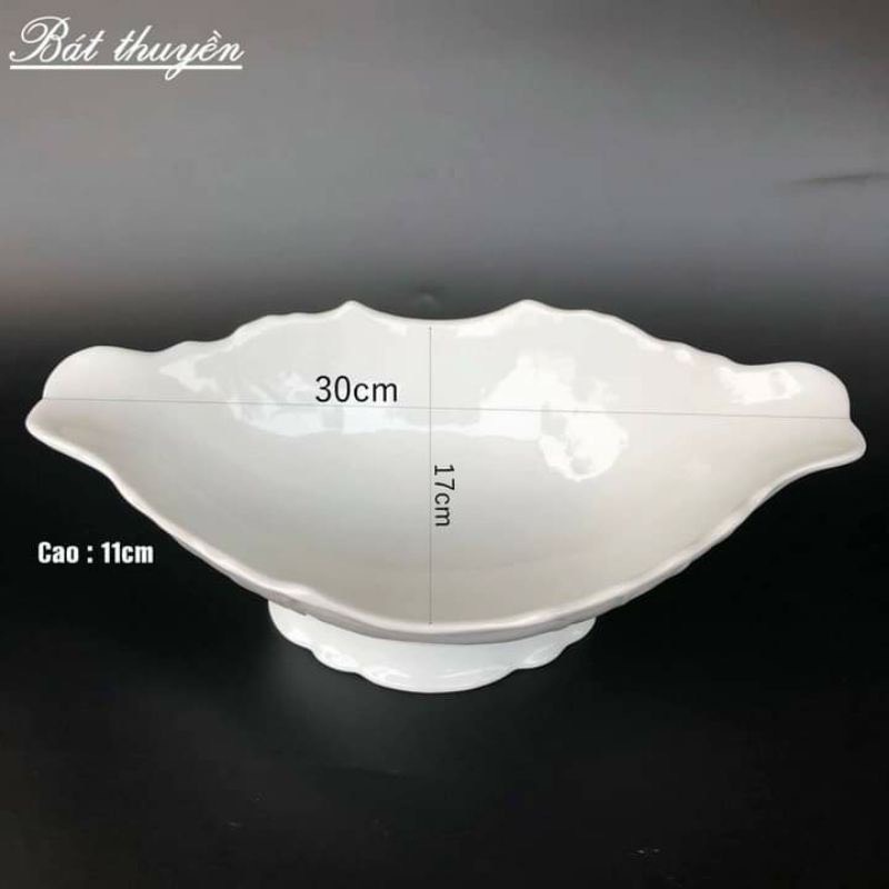 Bát Thuyền Đựng Gà Cúng Nguyên Con Gốm Sứ Bát Tràng, Đĩa Đựng Gà Thắp Hương Cao Cấp