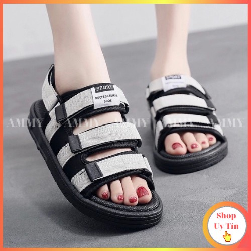 Giày Sandal Nam Đế Cao Su 2022 Dép Quai Hậu Nữ Học Sinh 3 Quai Dán Cao Cấp
