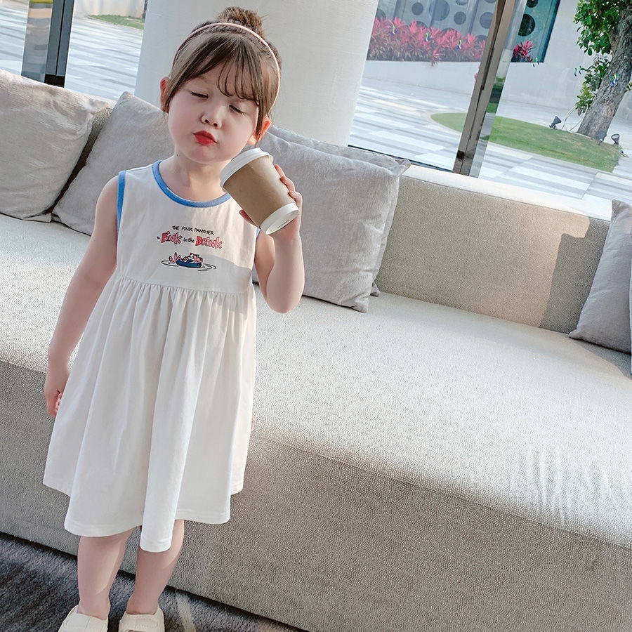 Đầm Không Tay In Hình Hoạt Hình Dễ Thương Thời Trang Mùa Hè Hàn Quốc 2023 Dành Cho Nữ