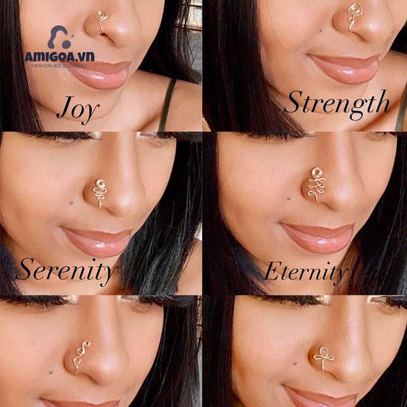 Khuyên Xỏ Mũi Hình Chữ U Không Cần Xỏ Lỗ