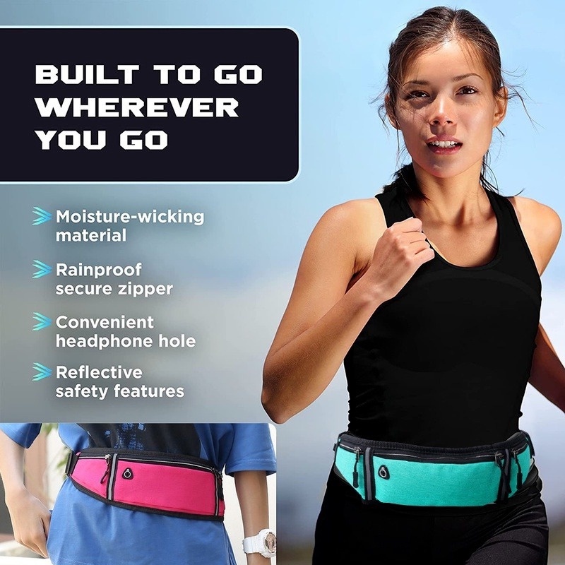 1 Túi Đeo Hông Đựng Điện Thoại Bằng Vải Oxford Nhẹ Thoáng Khí Chống Nước Thể Thao Cho Unisex