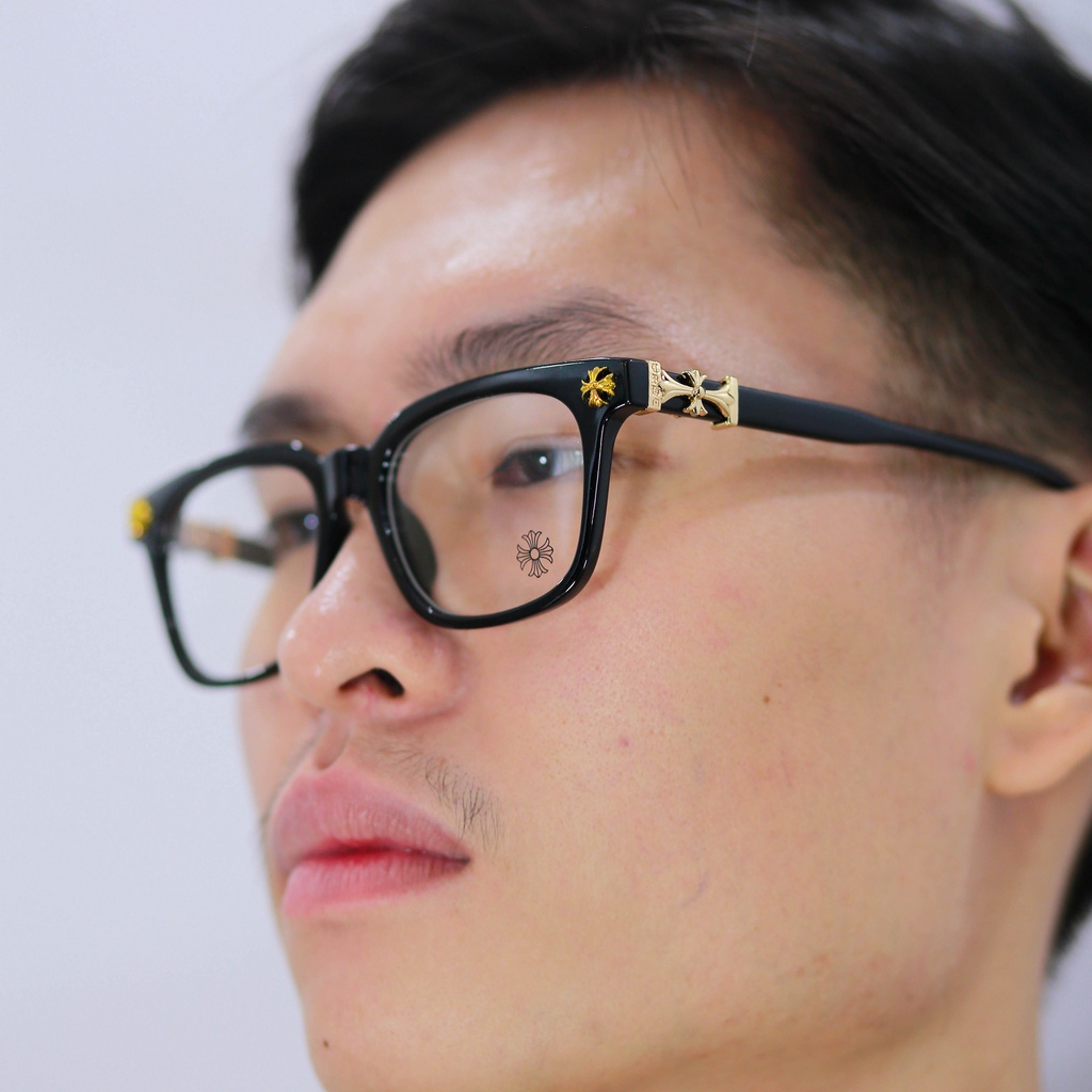 Gọng kính Chrome Hearts phiên bản cao cấp -vuông cá tính gọng nam nữ nhựa dẻo cao cấp