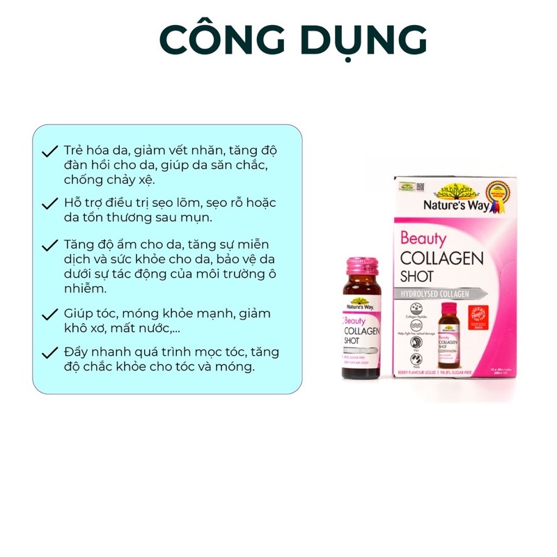 COLLENGEN TƯƠI HỘP 10 CHAI CỦA NATURE’S WAY ÚC