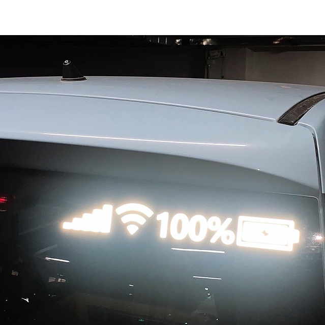 Tem Decal Dán Phản Quang Trang Trí Xe Ô Tô Biểu Tượng Wifi,Pin,Sóng Điện Thoại - Thể Hiện Mức Năng Lượng [Hàng Loại Đẹp]