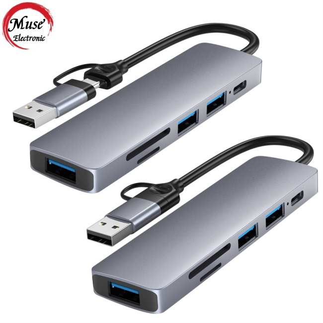 Bộ Chia Cổng usb Type C/usb 6 Trong 1 Hỗ Trợ Sạc Nhanh Sd/tf