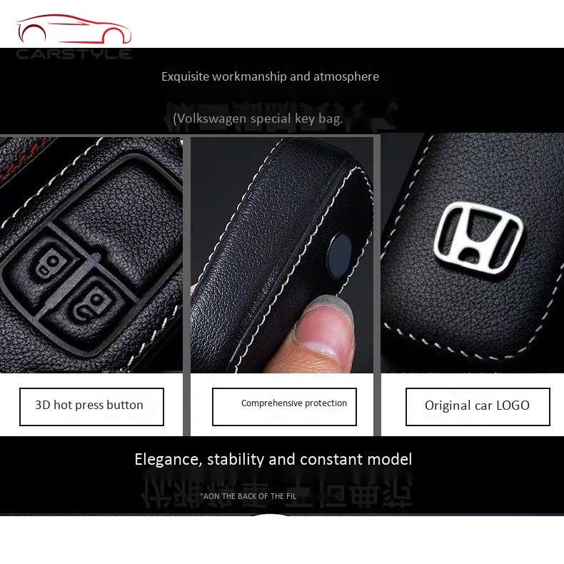 Bao da dành cho chìa khóa xe hơi Honda Hrv Jazz Brv Crv City Accord Civic