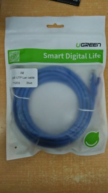 Dây nhẩy, Patch cord 3m Ugeen cat6 UG-11203 chính hãng bảo hành 18 tháng