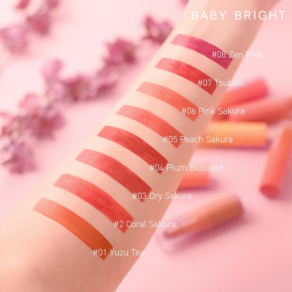 (Auth Thái) Son Hot Màu Hoa Anh Đào Lip &amp; Cheek Velvet Cherry Blossom Baby Bright