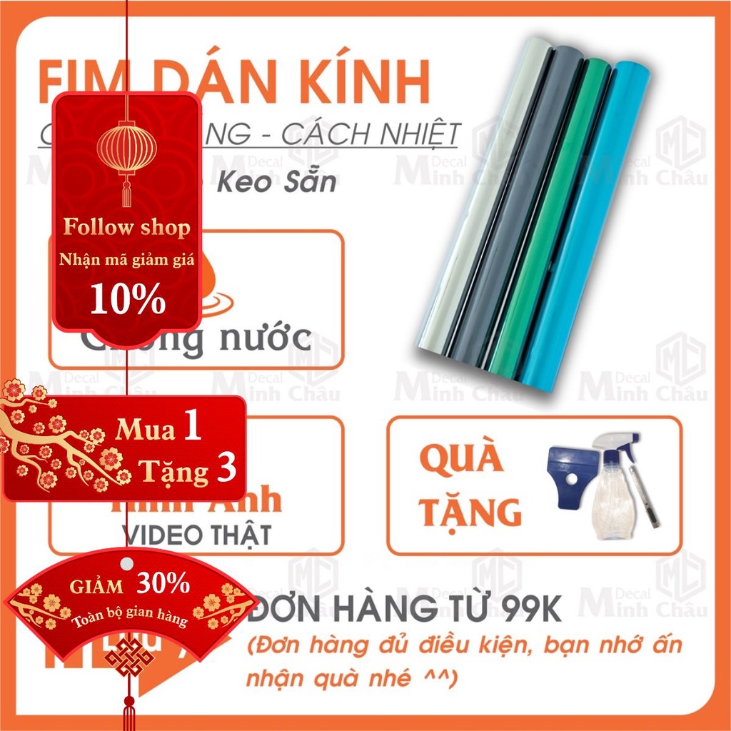 Giấy decal dán kính chống nắng nóng UV , phim cách nhiệt cửa sổ decan phản quang cho cửa kính chống nhìn trộm