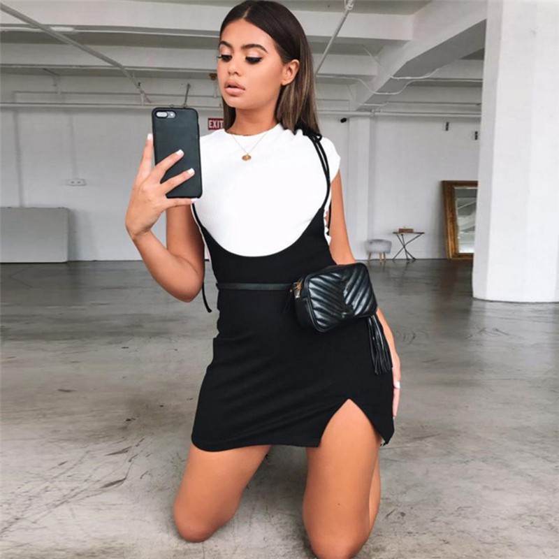 Chân váy yếm dạng bút chì lưng cao kiểu dáng đơn giản thời trang | BigBuy360 - bigbuy360.vn