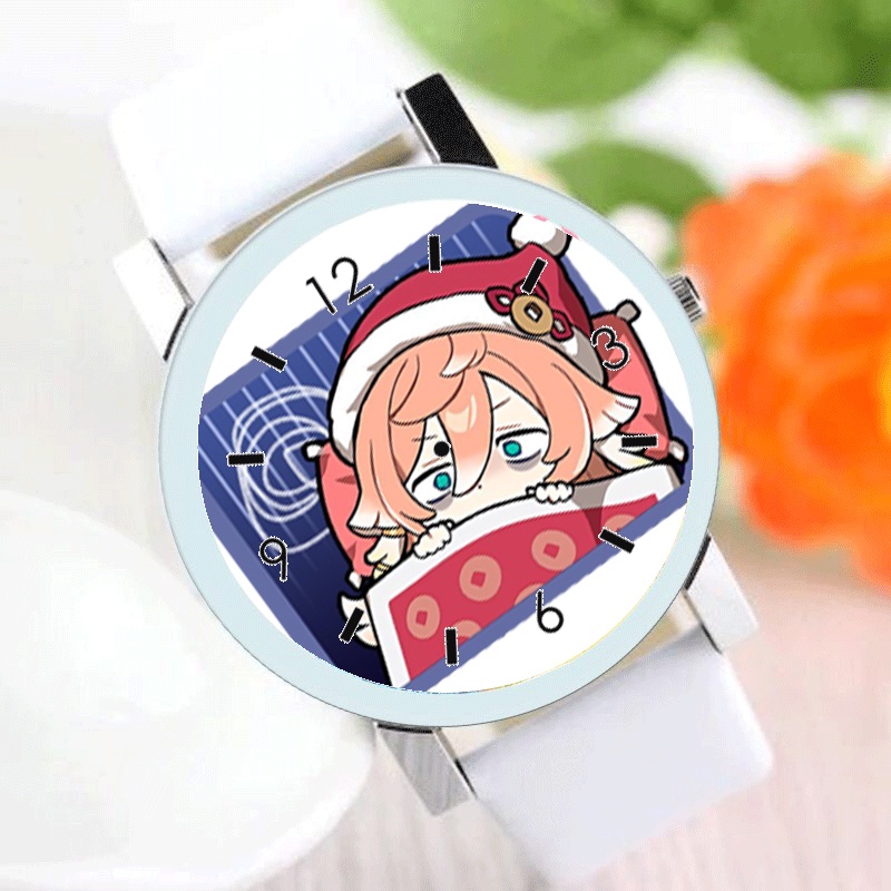 Đồng hồ đeo tay nam nữ in hình GENSHIN IMPACT ver CHỮ NHẬT anime chibi xinh xắn