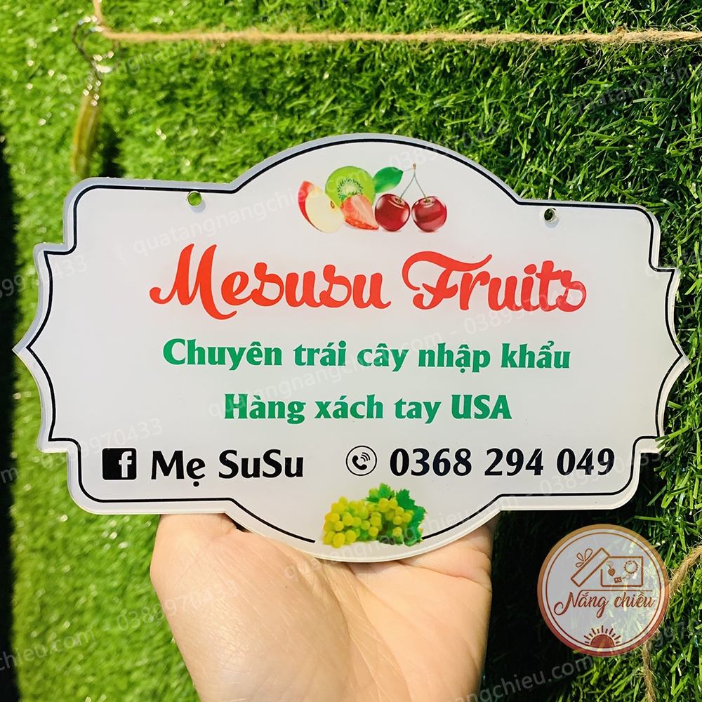 Bảng shop bán hoa quả nhập khẩu, treo shop kinh doanh online, hàng ngoại, chụp ảnh sản phẩm