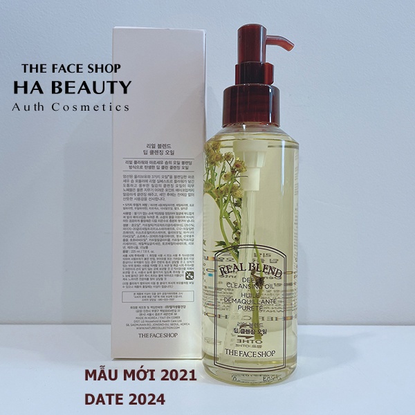 Dầu tẩy trang tăng cường làm sạch dưỡng ẩm sạch sâu dịu nhẹ The Face Shop Real Blend Deep Cleansing Oil 225ml