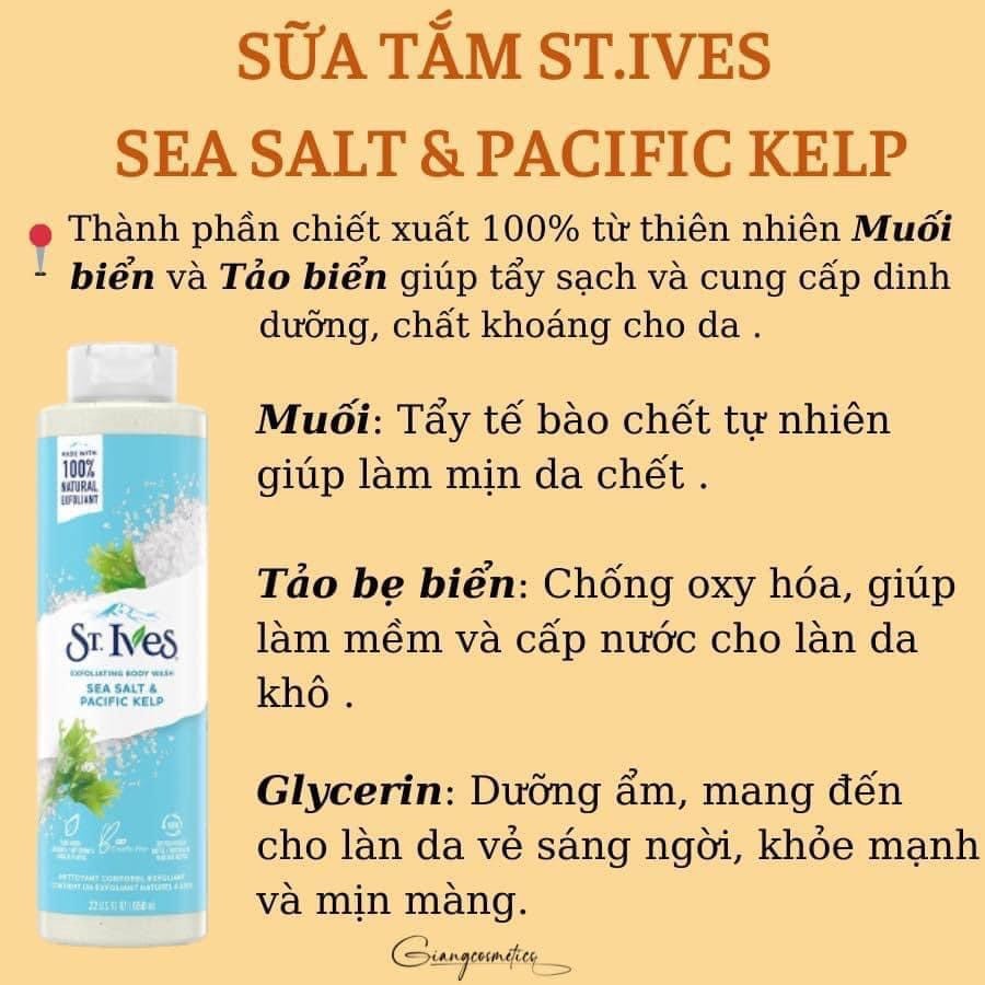 Sữa tắm tẩy tế bào chết St.Ives 473ml hương cam chanh, yến mạch, muối biển, mơ-mỹ