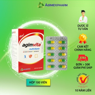 Viên uống bổ sung vitamin C, vitamin B1, B2, B3 (Vitamin PP), B6 - Agimvita - Hộp 100 viên [CHÍNH HÃNG - GIÁ GỐC]