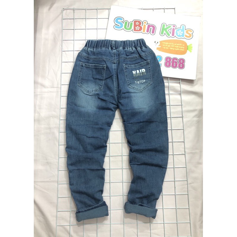 SB7013 - QUẦN Bò đại bé trai cạp chun sz 30-40kg quần jeans cho bé đơn giản vẫn chất (hàng có sẵn)