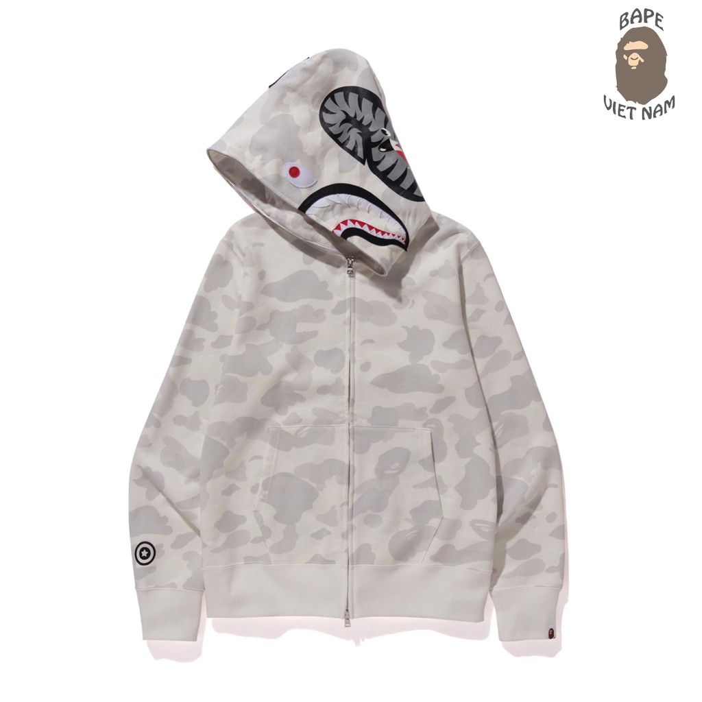 [Ảnh thật + FREESHIP] Jacket Bape Shark fullzip Camo Black, Camo White Phát quang trong tối , Áo Hoodie Bape Cá Ngáo | BigBuy360 - bigbuy360.vn