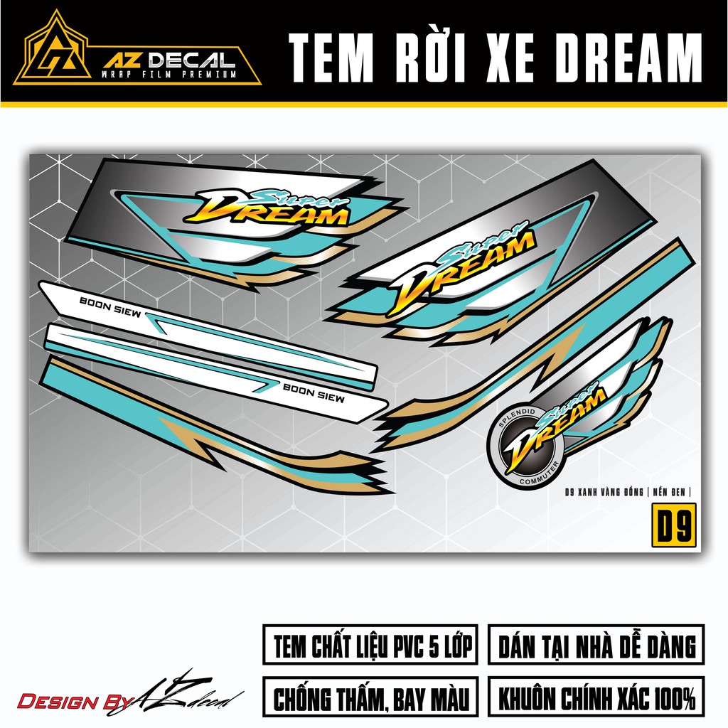 Tem Dream Đẹp Dùng Cho Dòng Việt, Thái | D9 | Tem Chế Chất Liệu PVC Chống Nước, Bền Màu, Decal Cắt Rời Dễ Dùng