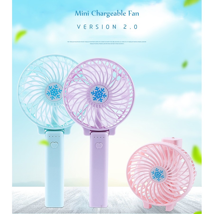 Quạt Mini Gấp Gọn Cầm Tay Có Màu Sắc Tươi Tắn Làm Mát 3 Tốc Độ (handy mini fan)