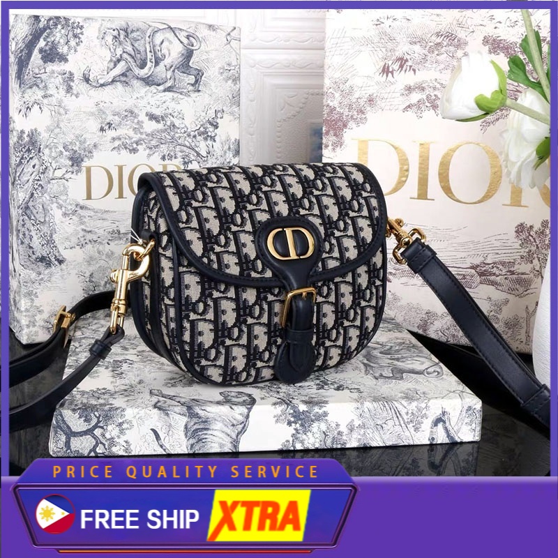 Dior In Yên Ngựa Túi đeo Vai Mini Hình Bán Nguyệt Túi Thời Trang Thêu Cổ điển Túi đeo Chéo