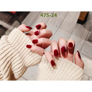 Bộ móng tay giả nữ đẹp ngắn giá rẻ gắn bằng keo 24 móng