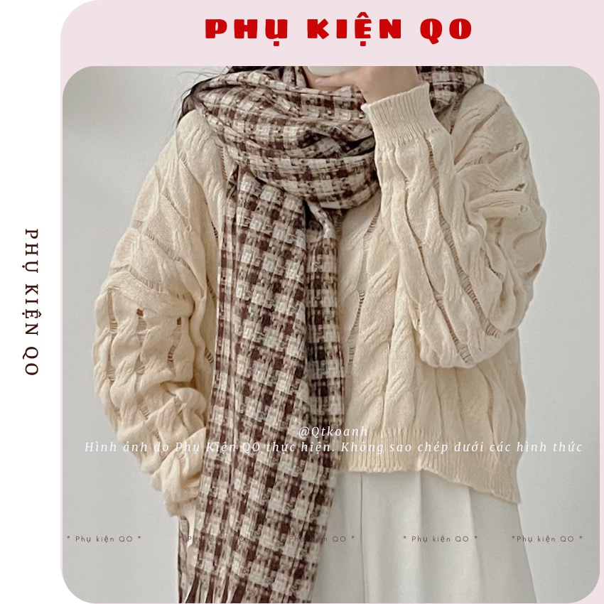 Khăn Choàng Cashmere Cao Cấp Phong Cách Vintage  PHỤ KIỆN QO K10