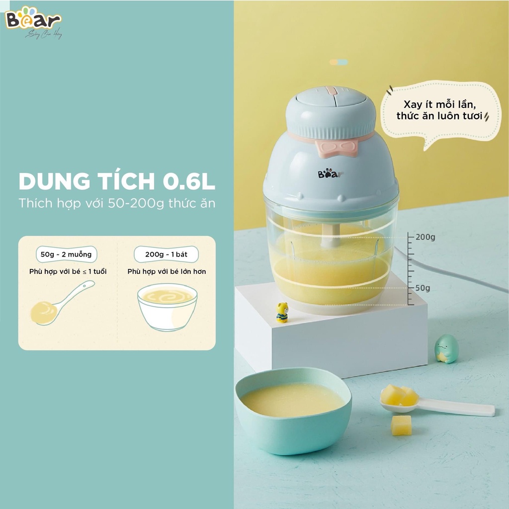 Máy xay Bear 0.6L MINI CỐI THỦY TINH BẢN QUỐC TẾ CHÍNH HÃNG