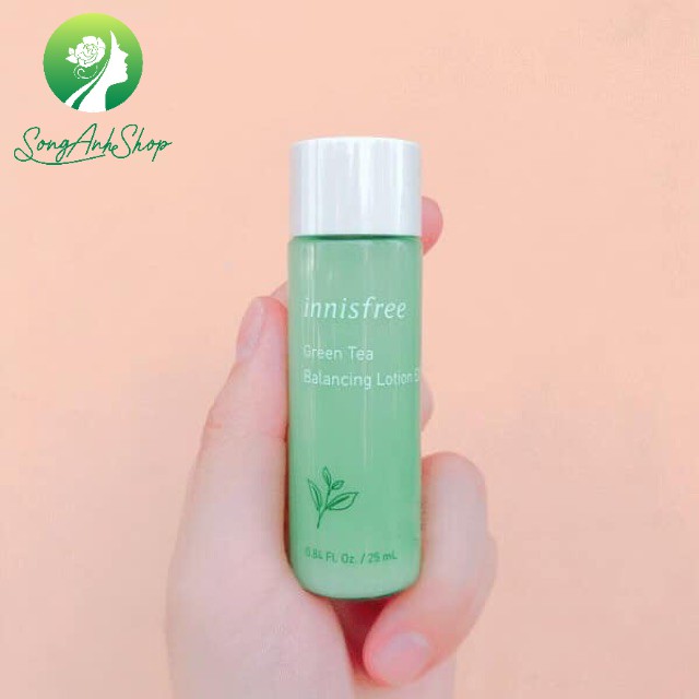 Cặp nước hoa hồng và sữa dưỡng INNISFREE Green Tea Balancing skin EX 25ml +Lotion EX 25ml (mini no box)