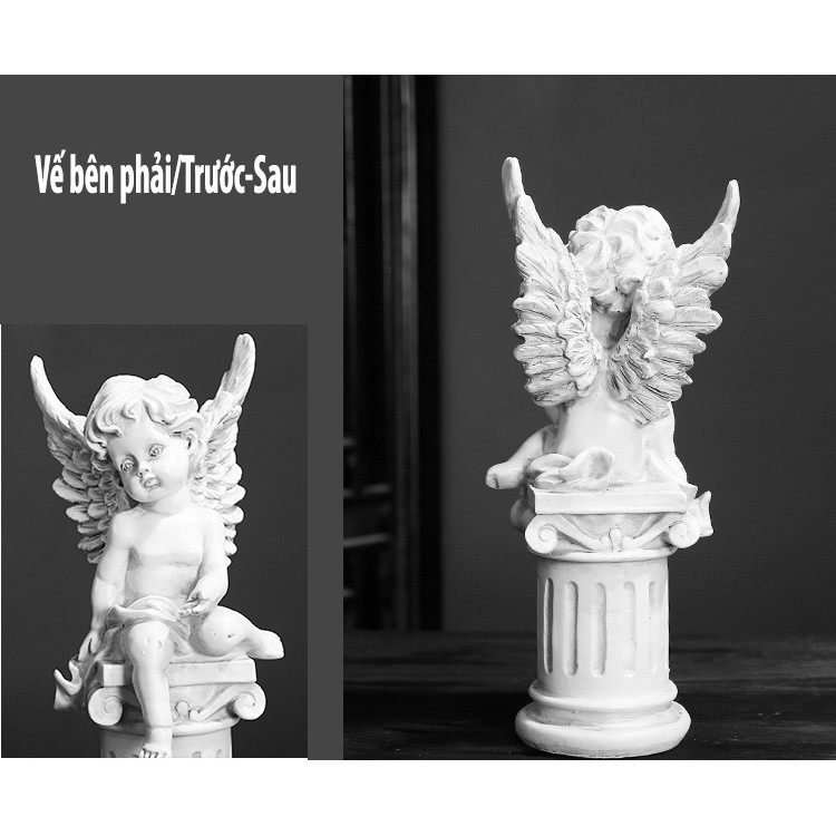 CẶP TƯỢNG THIÊN THẦN DECOR NGHỆ THUẬT NGỒI ĐÔN